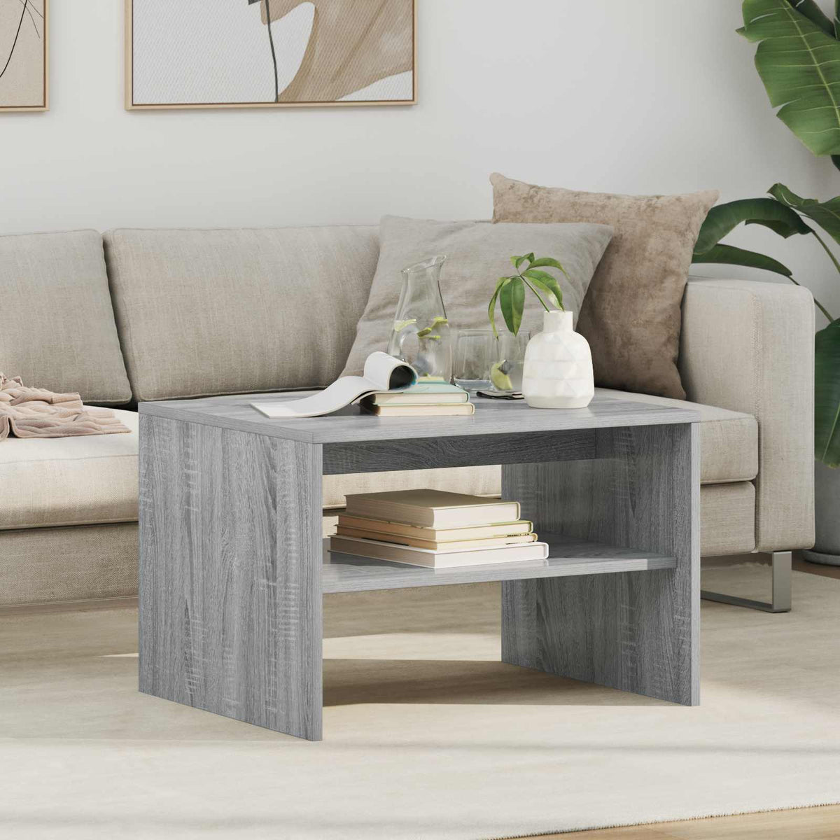 Vidaxl salontafel grijs sonoma 60 x 50 x 40 cm bewerkt hout