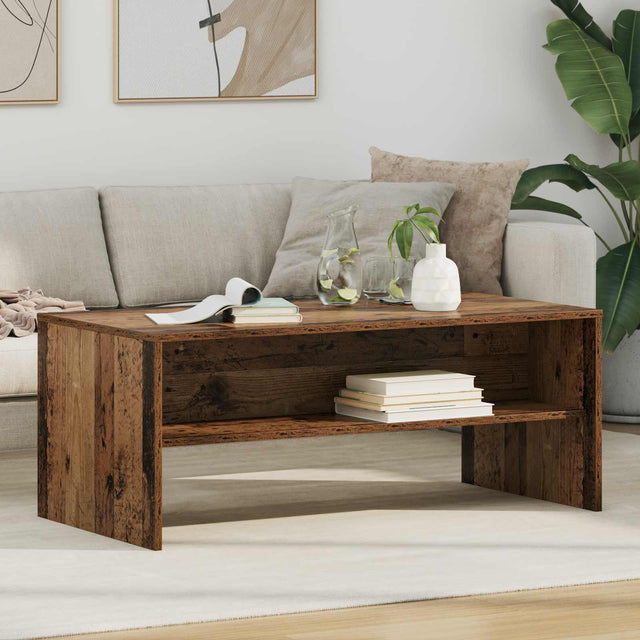 Vidaxl salontafel oudhout 100 x 50 x 40 cm bewerkt hout