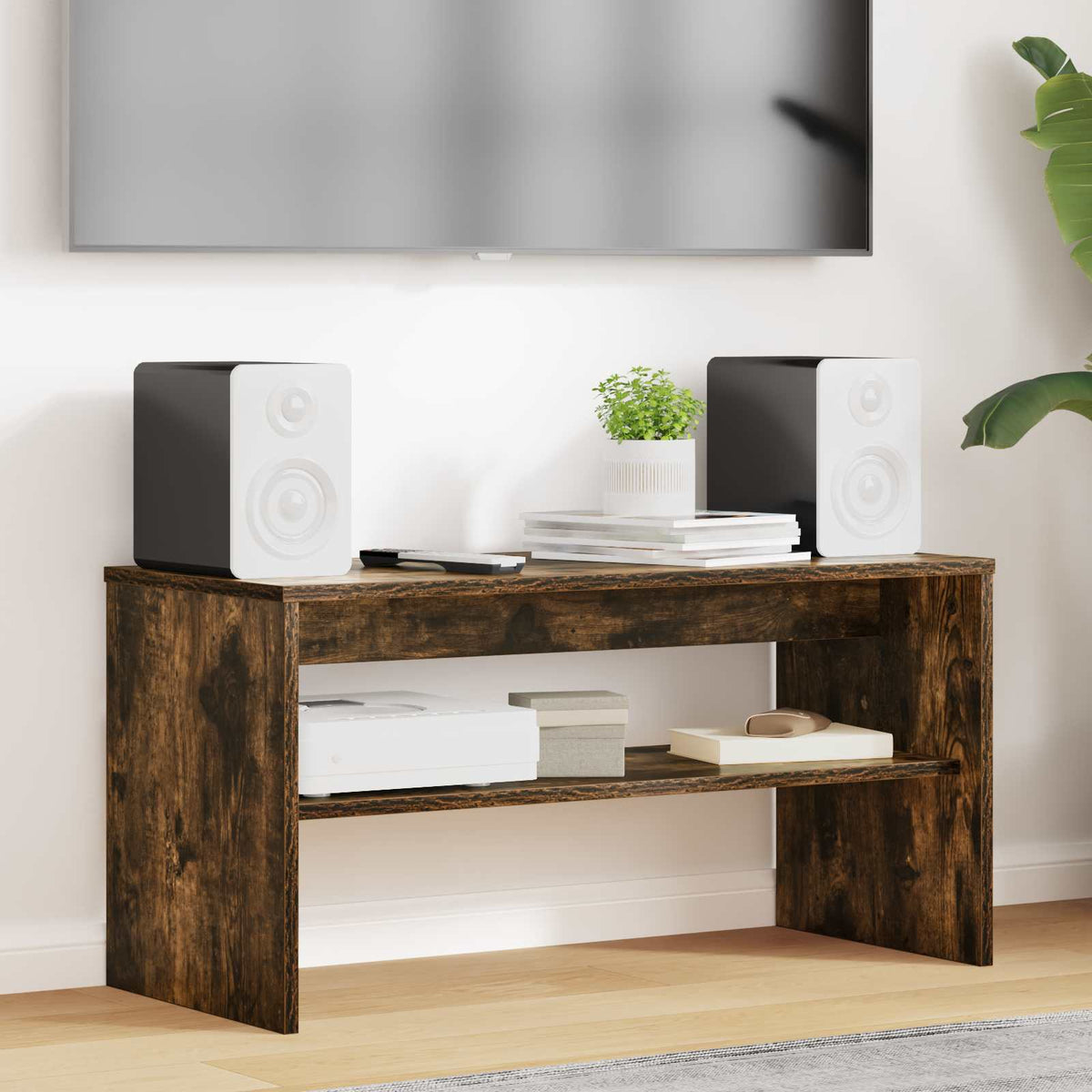 Vidaxl tv-kast 80 x 35 x 40 cm gerookt eiken bewerkt hout