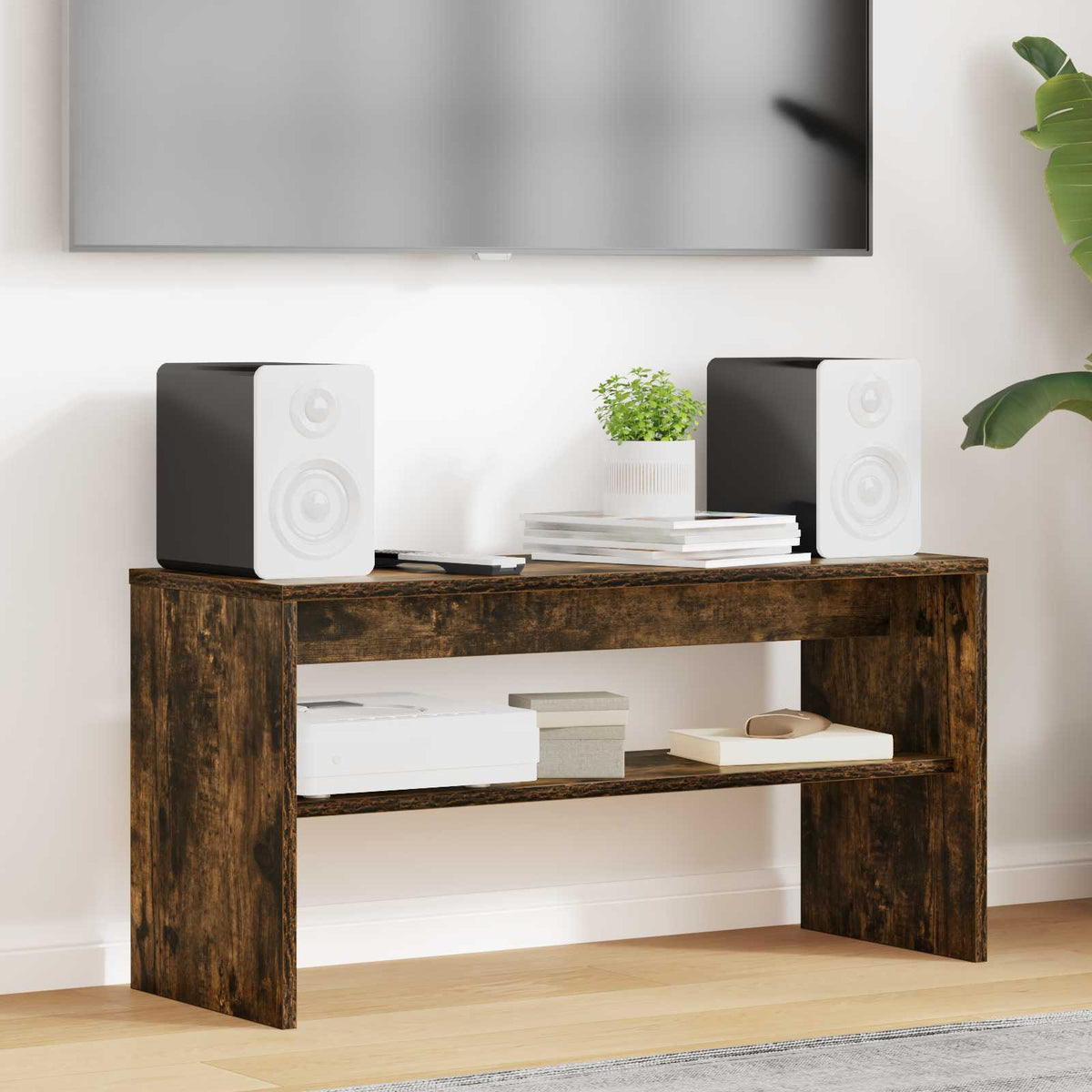 Vidaxl tv-kast 80 x 30 x 40 cm gerookt eiken bewerkt hout