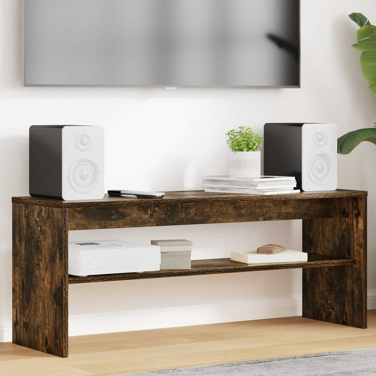 Vidaxl tv-kast 100 x 30 x 40 cm gerookt eiken bewerkt hout