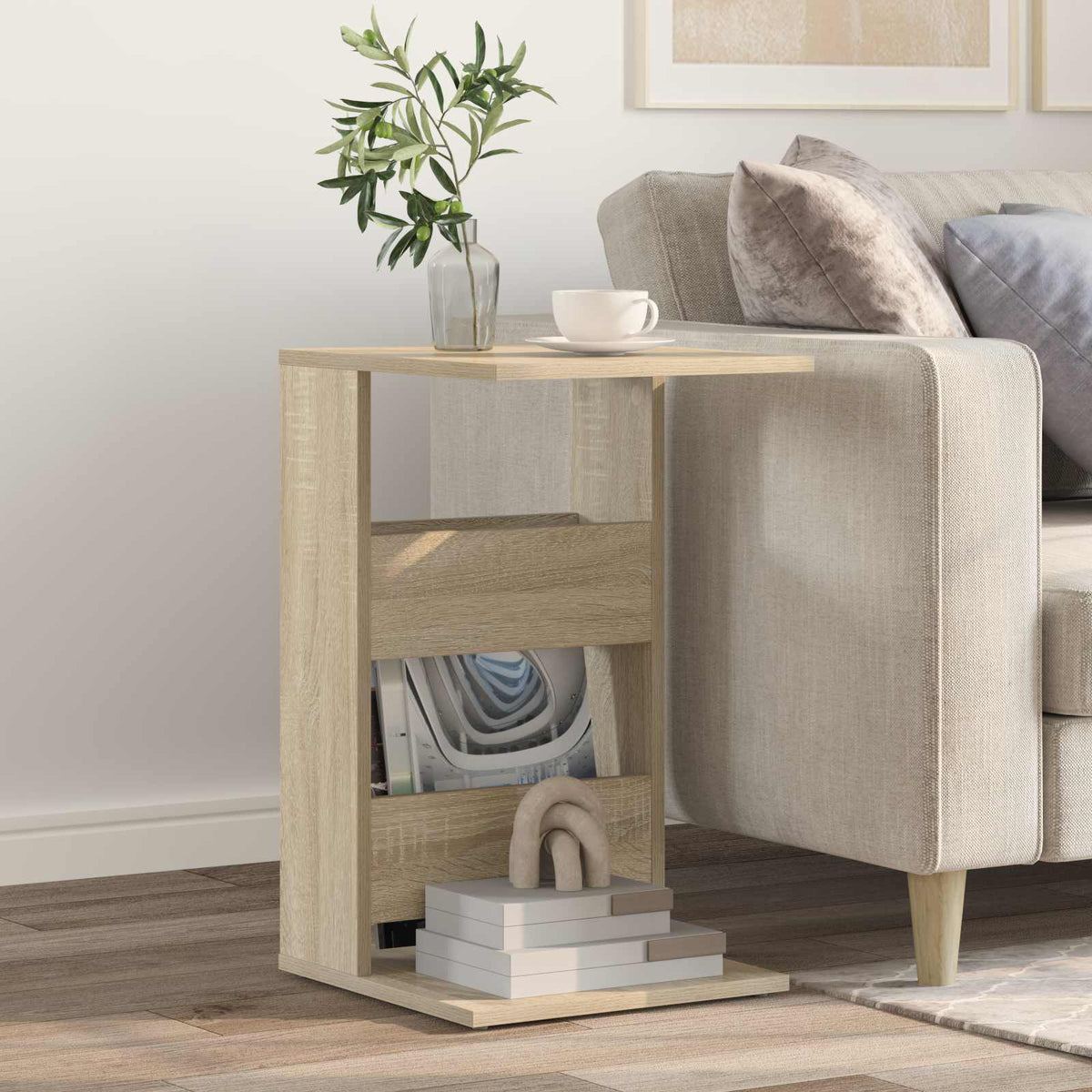 Vidaxl bijzettafel sonoma eiken 40 x 35 x 60,5 cm bewerkt hout