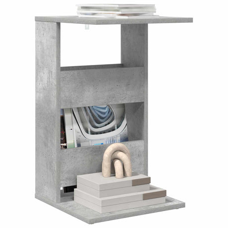 Vidaxl bijzettafel beton grijs 40 x 35 x 60,5 cm bewerkt hout