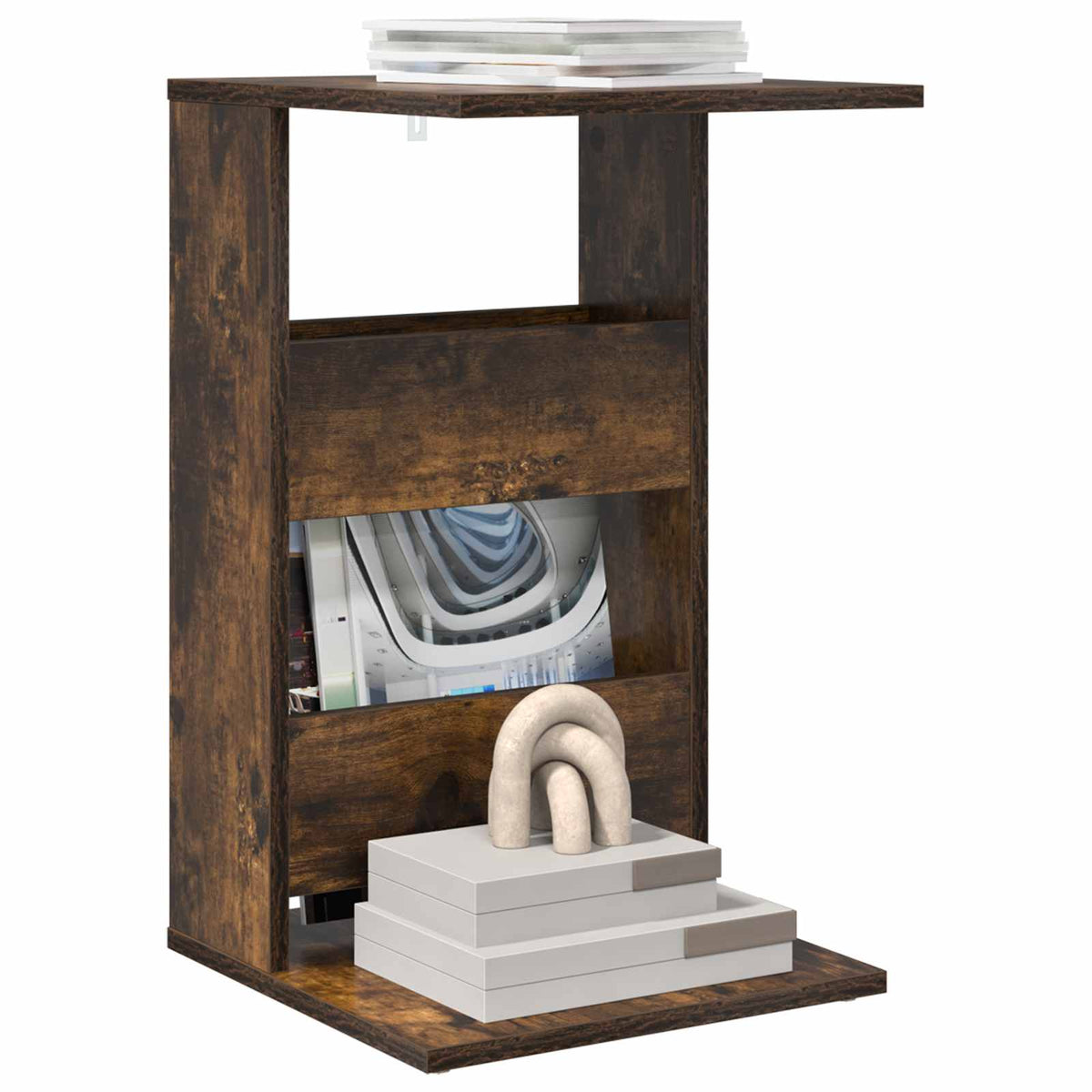Vidaxl bijzettafel gerookt eiken 40 x 35 x 60,5 cm bewerkt hout