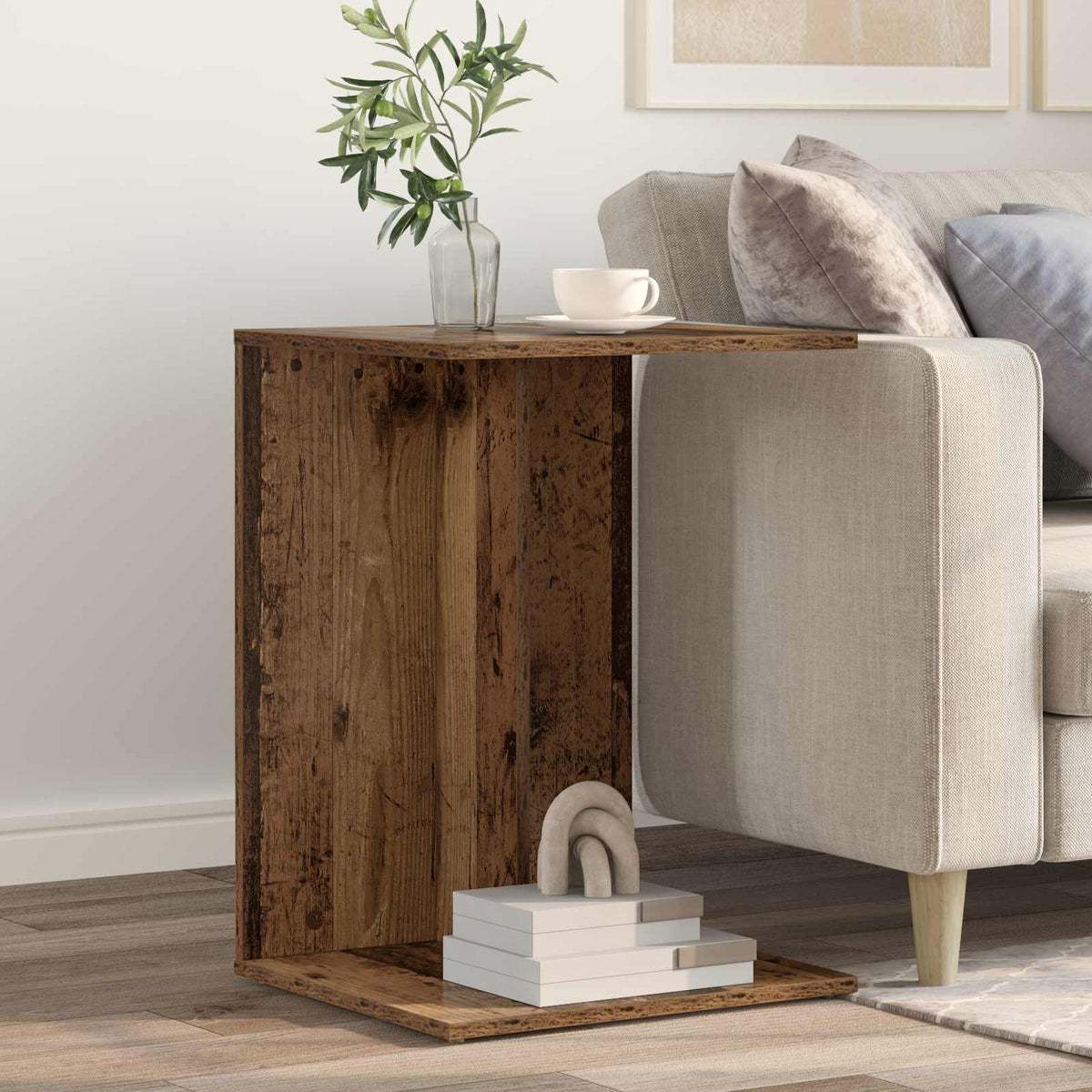 Vidaxl bijzettafel oudhout 45 x 40 x 62,5 cm bewerkt hout