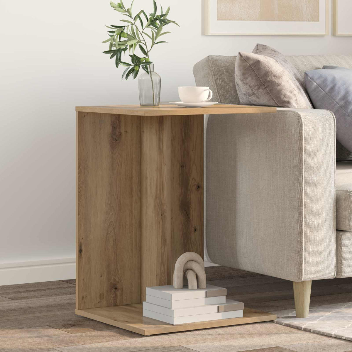 Vidaxl bijzettafel artisan eiken 45 x 40 x 62,5 cm bewerkt hout