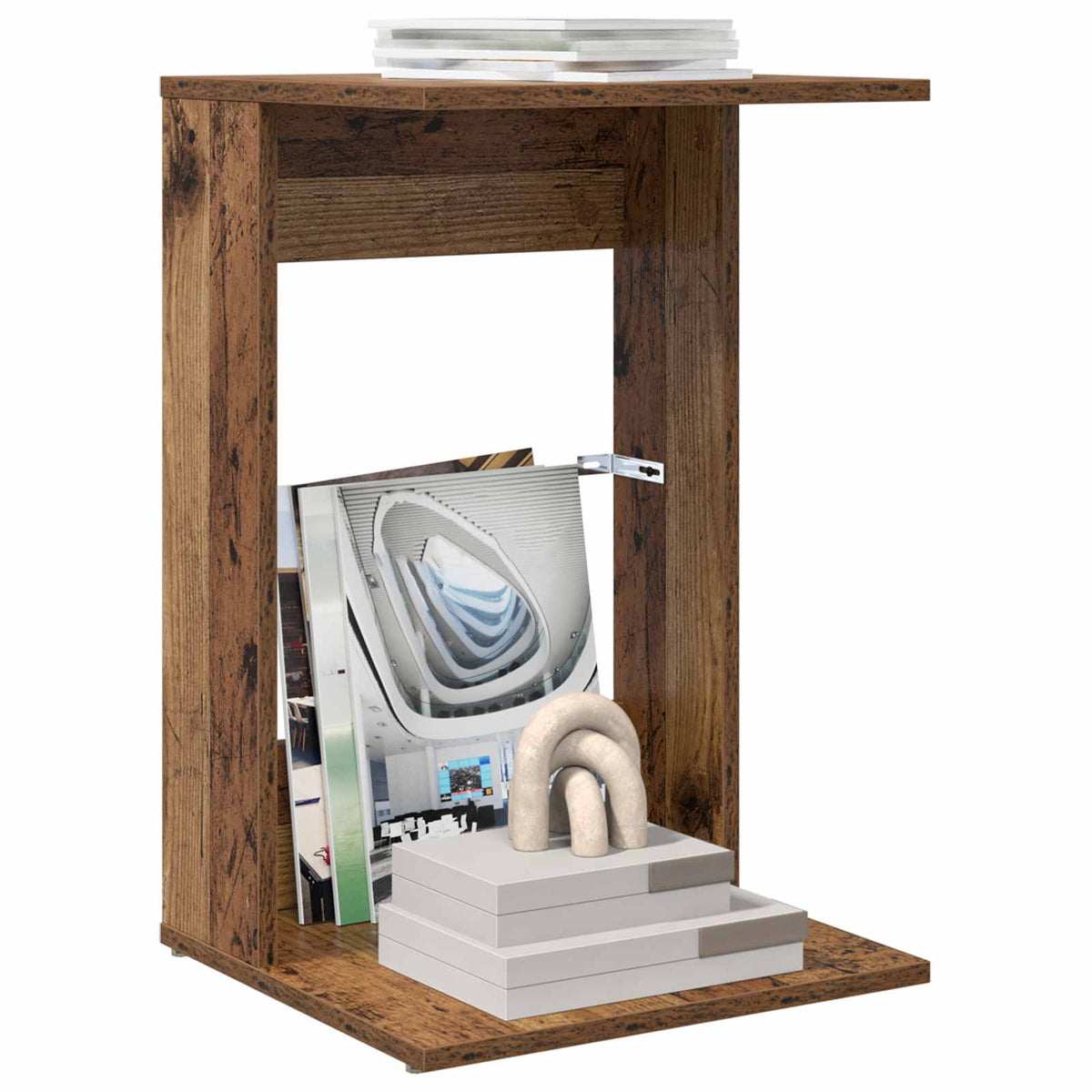 Vidaxl bijzettafel oudhout 40 x 38 x 62,5 cm bewerkt hout