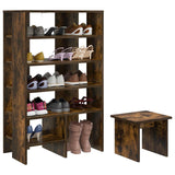 Vidaxl schoenenkast 2 st 62 x 35 x 100 cm bewerkt hout gerookt eiken