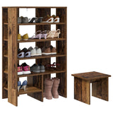 Vidaxl schoenenkast 2 st 62 x 35 x 100 cm bewerkt hout oud hout