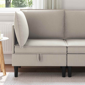 Vidaxl hoeksofa met opbergruimte havermout fluweel