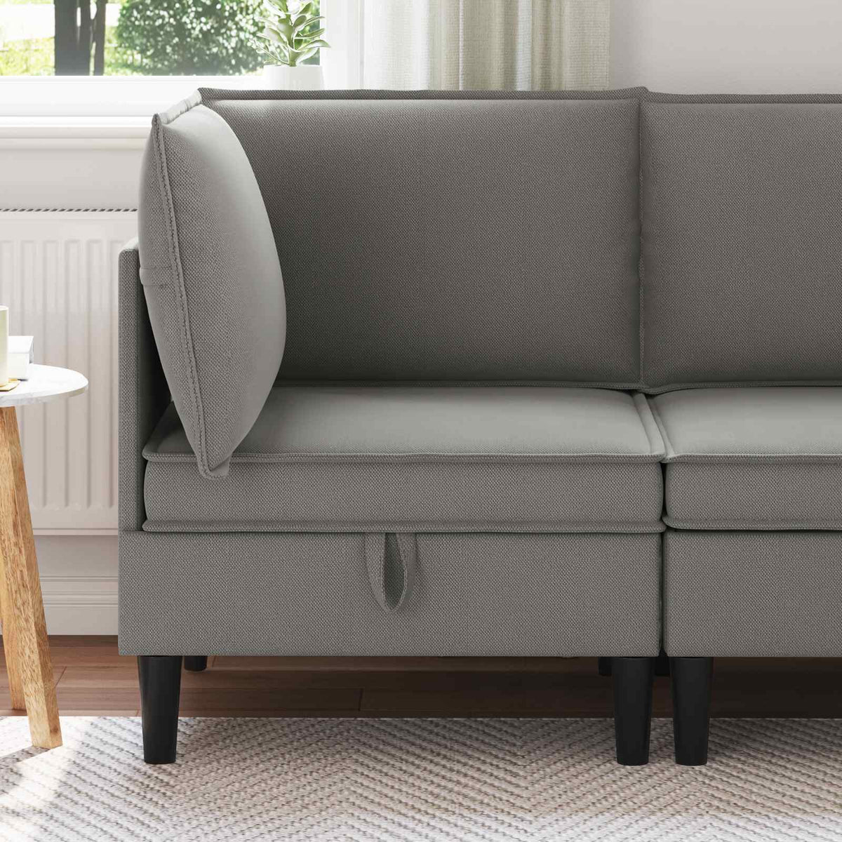 Vidaxl hoeksofa met opbergruimte donkergrijs fluweel