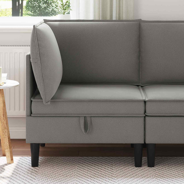 Vidaxl hoeksofa met opbergruimte donkergrijs fluweel