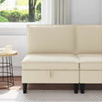 Vidaxl middelse sofa met opbergruimte crèmekleurig fluweel