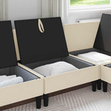 Vidaxl middelse sofa met opbergruimte crèmekleurig fluweel
