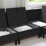 Vidaxl middelse sofa met opbergruimte zwart fluweel