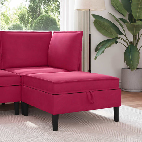 Vidaxl sofa kruk met opslag wijnrood fluweel