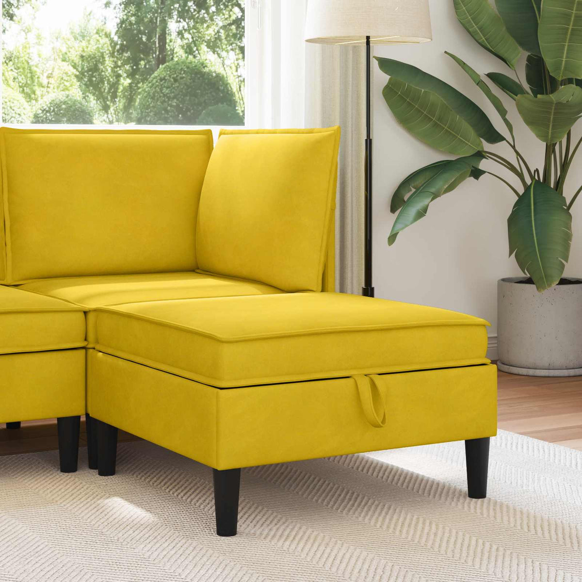 Vidaxl sofa kruk met opslag geel fluweel