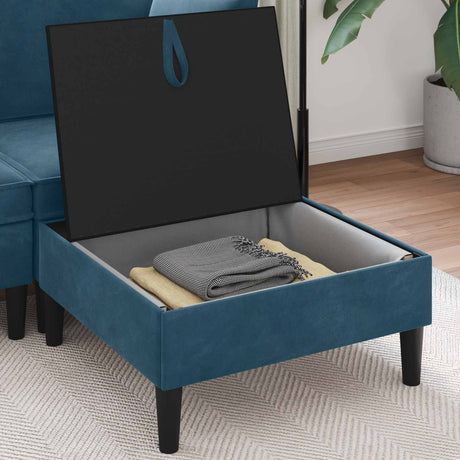 Vidaxl sofa kruk met opslag blauw fluweel