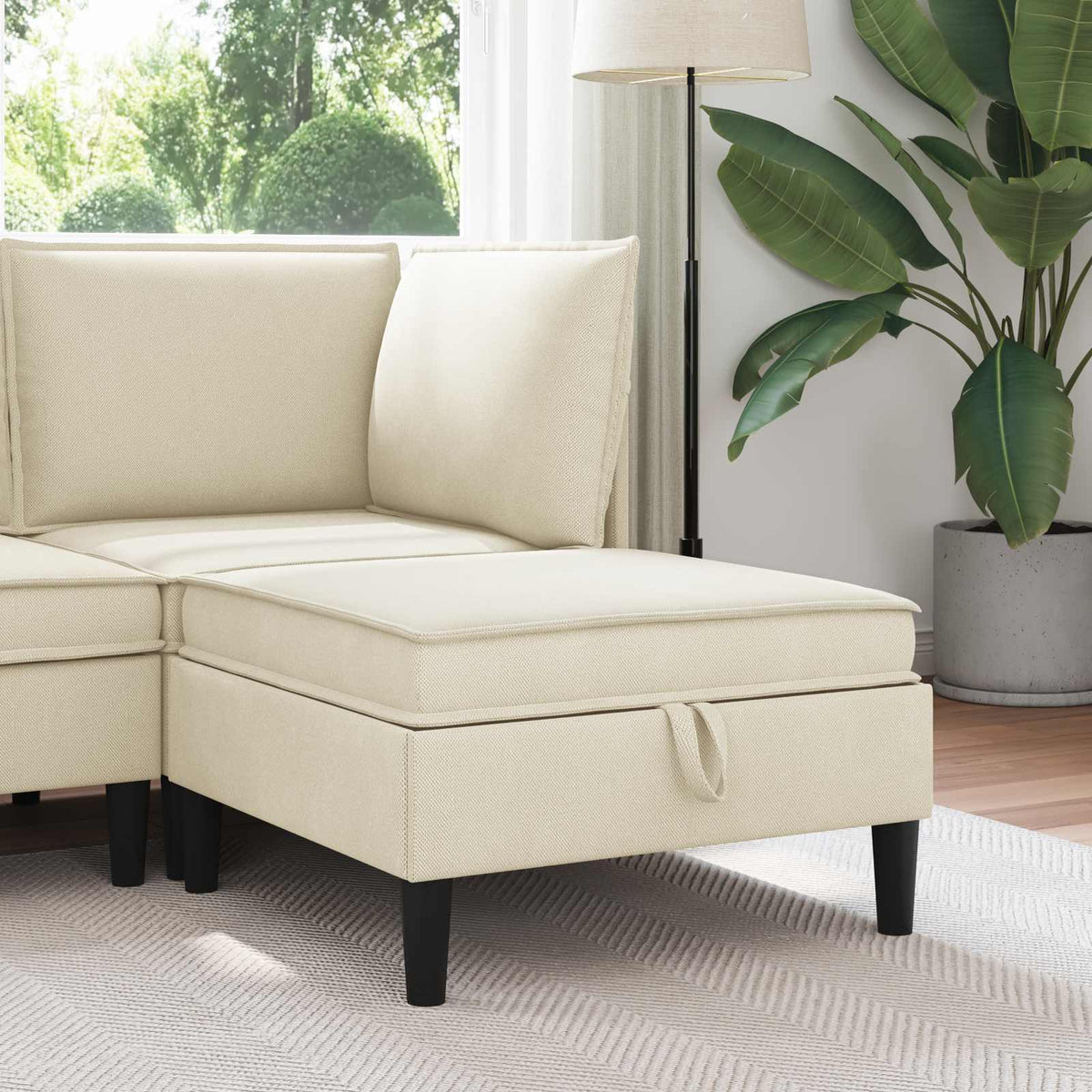 Vidaxl sofa kruk met opslag crèmekleurig fluweel