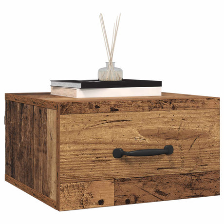 Vidaxl nachtkastje oud hout 35 x 35 x 20 cm bewerkt hout