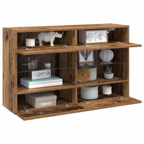 Vidaxl tv-wandkast 98,5 x 30 x 60,5 cm oud hout bewerkt hout