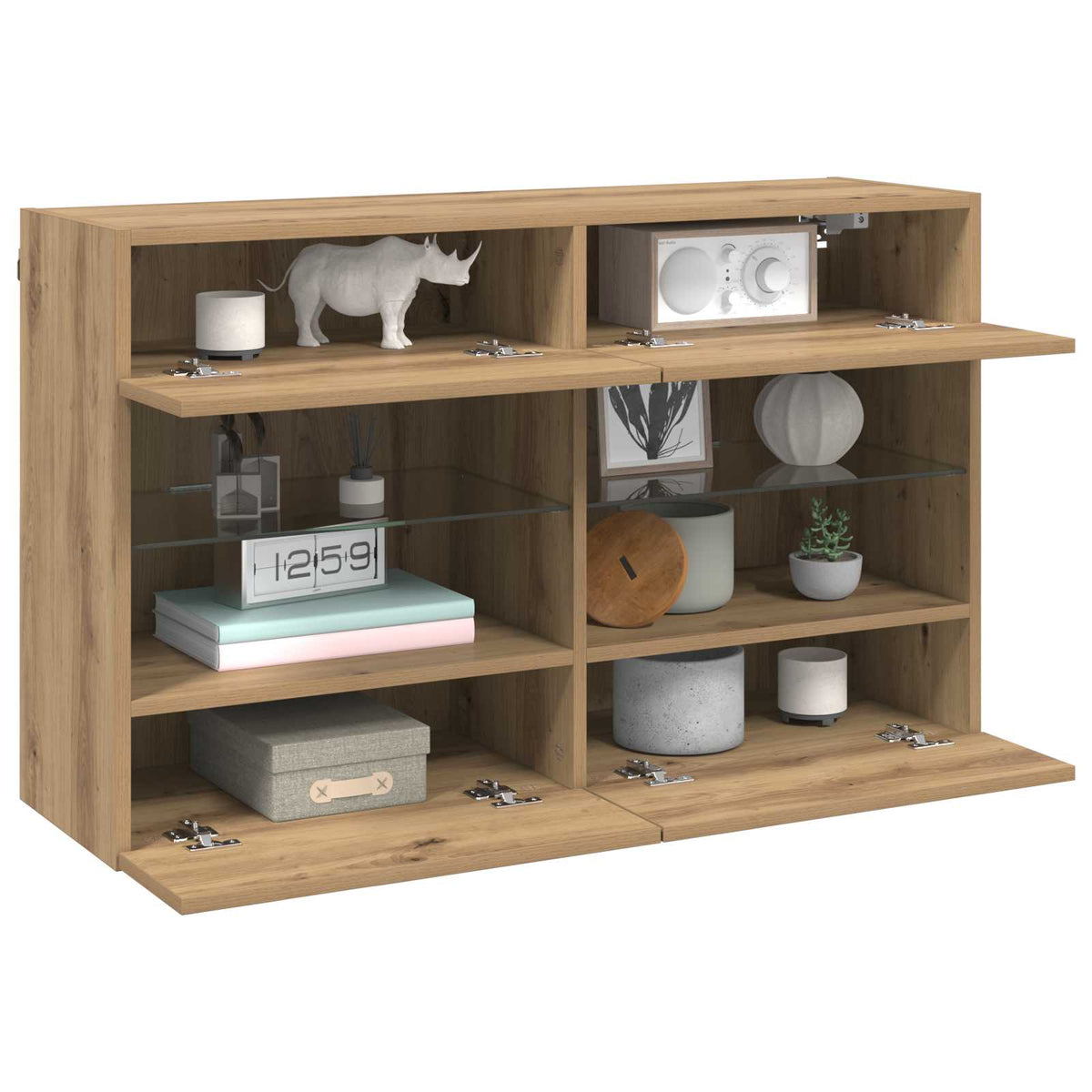 Vidaxl tv-wandkast 98,5 x 30 x 60,5 cm artisan eiken bewerkt hout