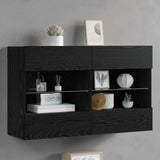 Vidaxl tv-wandkast 98,5 x 30 x 60,5 cm zwart eiken bewerkt hout