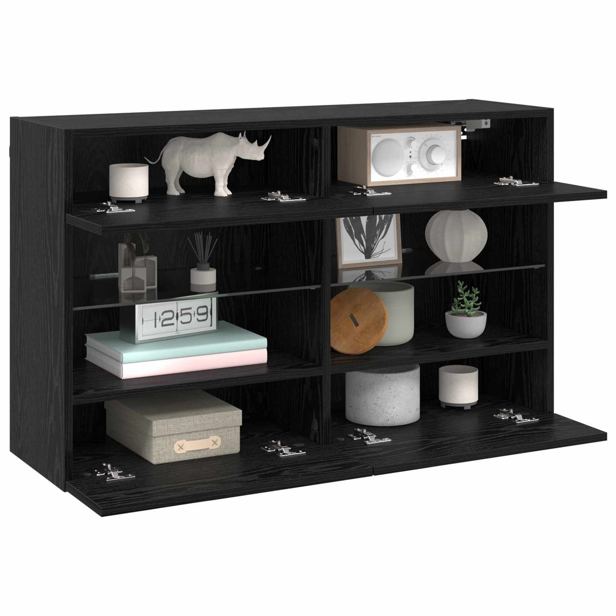Vidaxl tv-wandkast 98,5 x 30 x 60,5 cm zwart eiken bewerkt hout