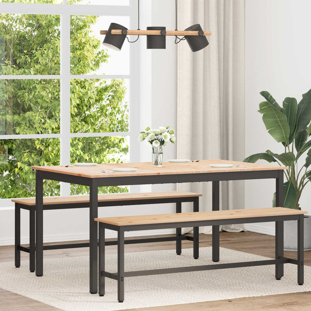 Vidaxl eettafel naturel 150 x 90 x 75 cm massief grenenhout