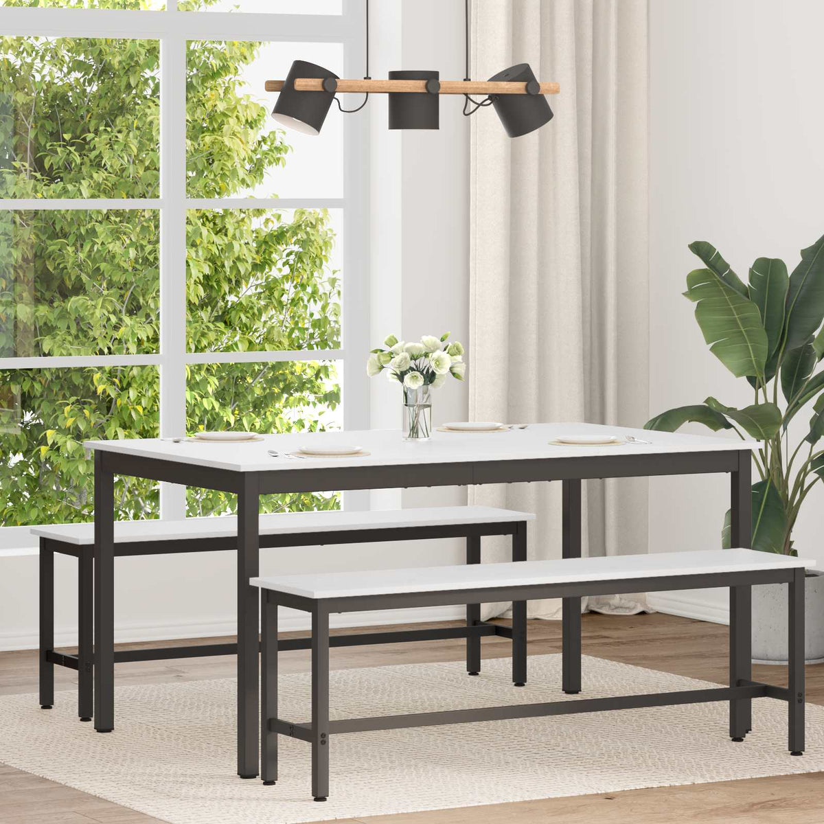 Vidaxl eettafel wit 150 x 90 x 75 cm massief grenenhout