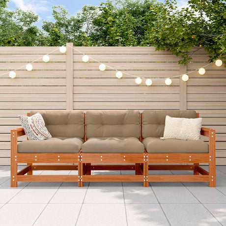 Vidaxl sectie sofa eenheden 3 stuk wasbruin massief grenenhout