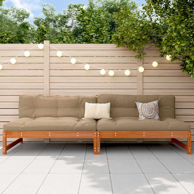 Vidaxl tuin midden sofa massief grenenhout wasbruin 240 x 84 x 70 cm