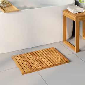 Vidaxl badmat 2 st naturel 60 x 40 cm massief acaciahout