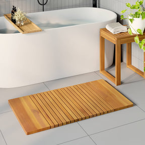 Vidaxl badmat naturel 100 x 55 cm massief acaciahout
