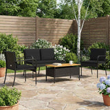 Vidaxl tuinset zwart poly rattan