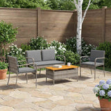Vidaxl tuinset grijs poly rattan