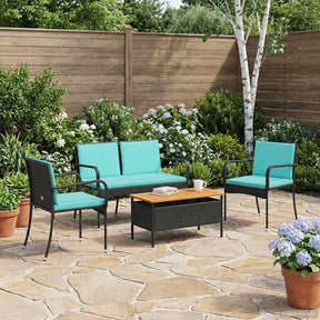 Vidaxl tuinset zwart poly rattan