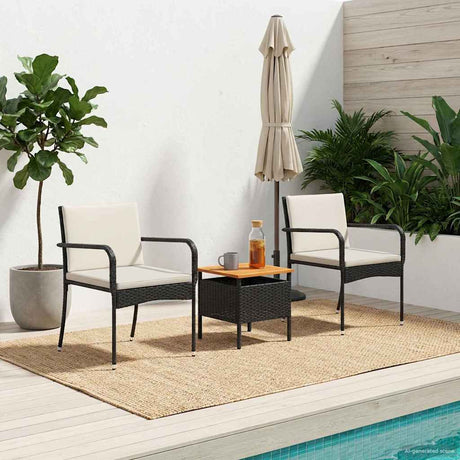 Vidaxl tuinset zwart poly rattan
