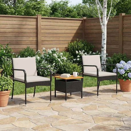 Vidaxl tuinset zwart poly rattan