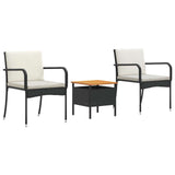 Vidaxl tuinset zwart poly rattan