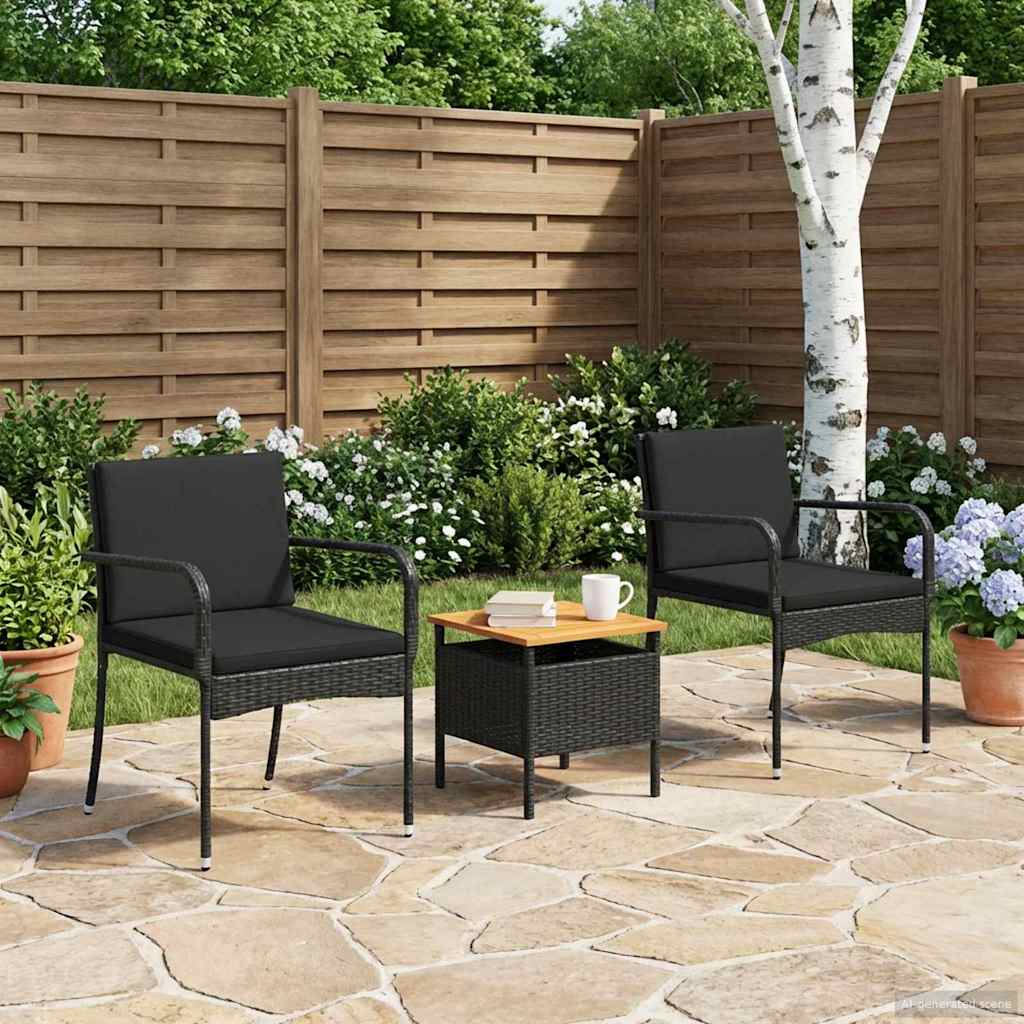 Vidaxl tuinset zwart poly rattan