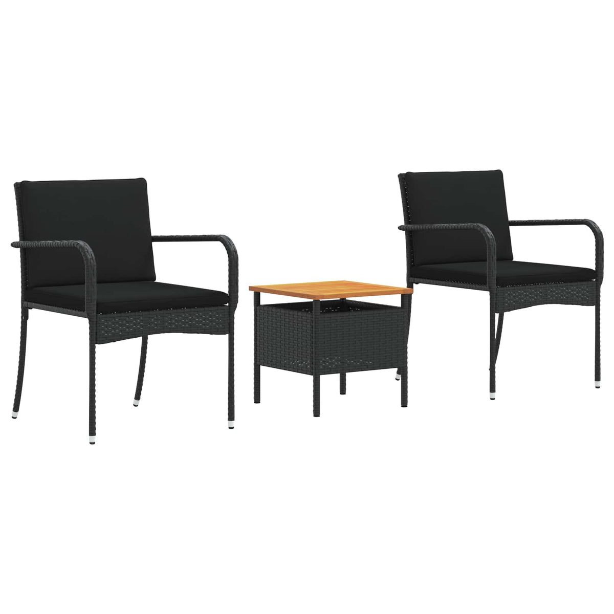 Vidaxl tuinset zwart poly rattan