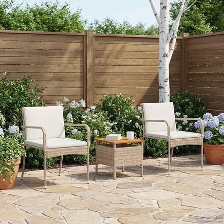 Vidaxl tuinset beige poly rattan