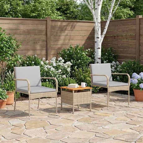 Vidaxl tuinset beige poly rattan