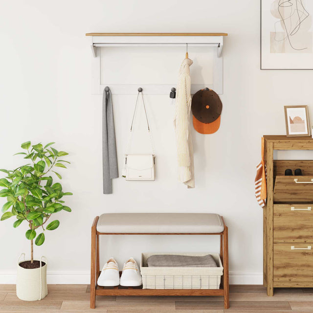 Vidaxl kapstok hill wit en honingbruin 90 x 35 x 41.5 cm
