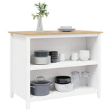Vidaxl keuken eilanden hill wit 112 x 66 x 90 cm massief grenenhout