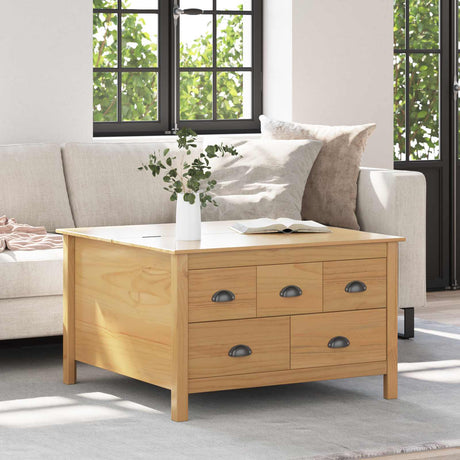 Vidaxl salontafel met lade hill honingbruin 79.5 x 79.5 x 49 cm