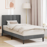 Vidaxl bedframe met hoofdeinde donkergrijs 90 x 190 cm fluweel