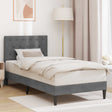 Vidaxl bedframe met hoofdeinde donkergrijs 90 x 190 cm fluweel