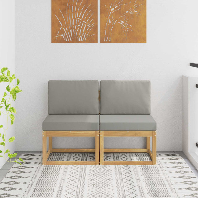 Vidaxl 2 stuk buiten midden sofa massief acaciahout wit